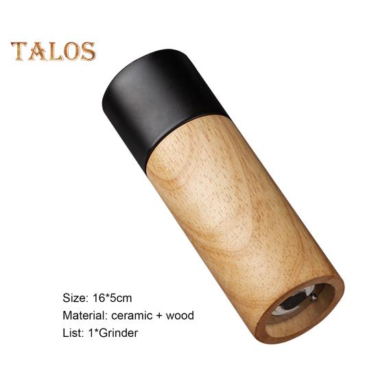 Spice Grinder Smooth Easily Grind Rustic High Quality Wooden Manual Spices Mill Ceramic Grinder for Restaurant