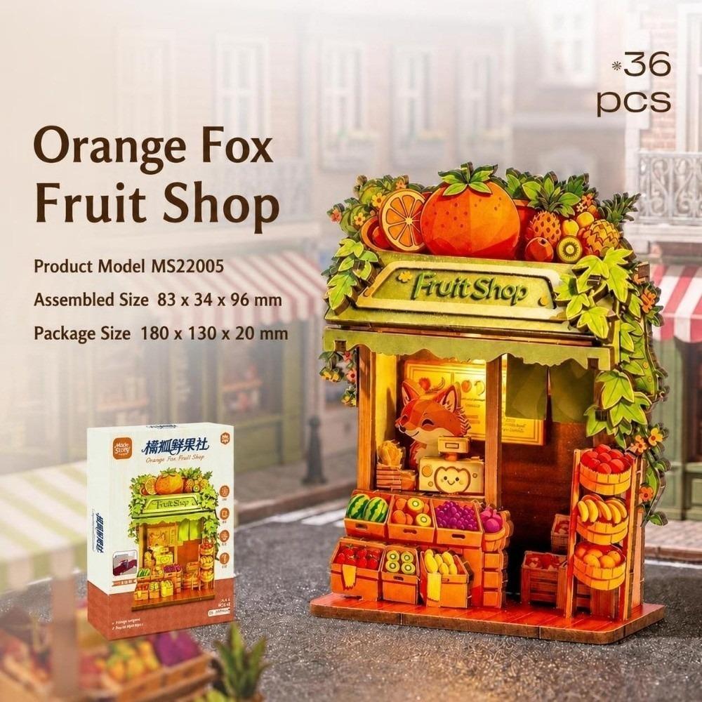 DIY Handcraft DIY Wooden Mini House Animals Shop Mini House Puzzle Creative 3D Puzzle Model Kit