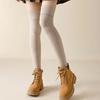 1 Pair Women Knitted Leg Warmer Fall Winter Thick Fleece Sweat Absorbing Warm Solid Color Stretch Above Knee Girls Knit High Boot Stocking Socks