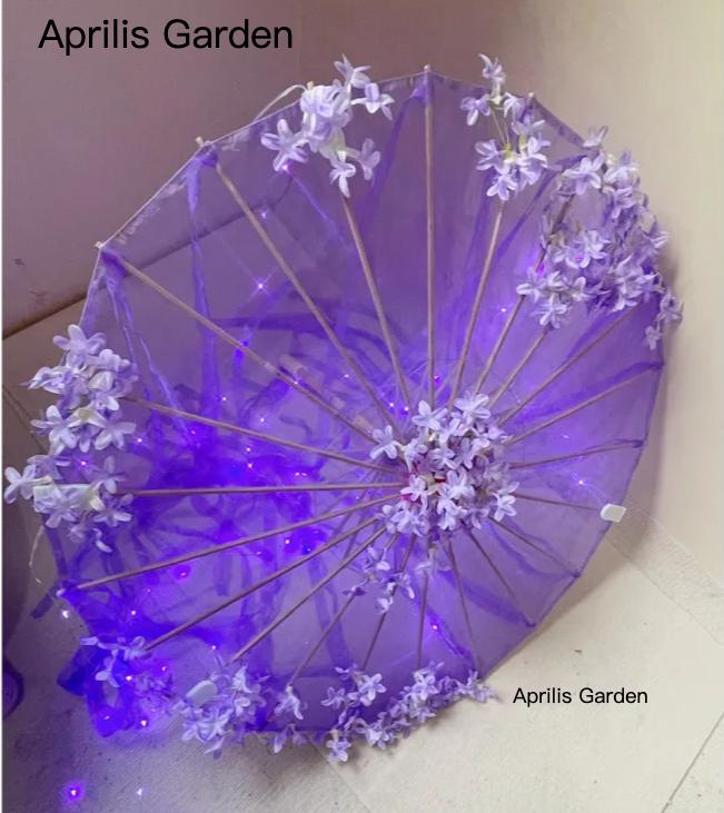 Светодиодная Пряжа Шелковая Ткань Кружево Декоративный Зонт Пляжный Зонт Принцесса Китайский Японский Зонт Драма Ремесло Зонт Косплей