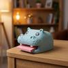 Cartoon Style Desktop Storage Box Hippo Shaped Desktop Storage Organizer  Office Use