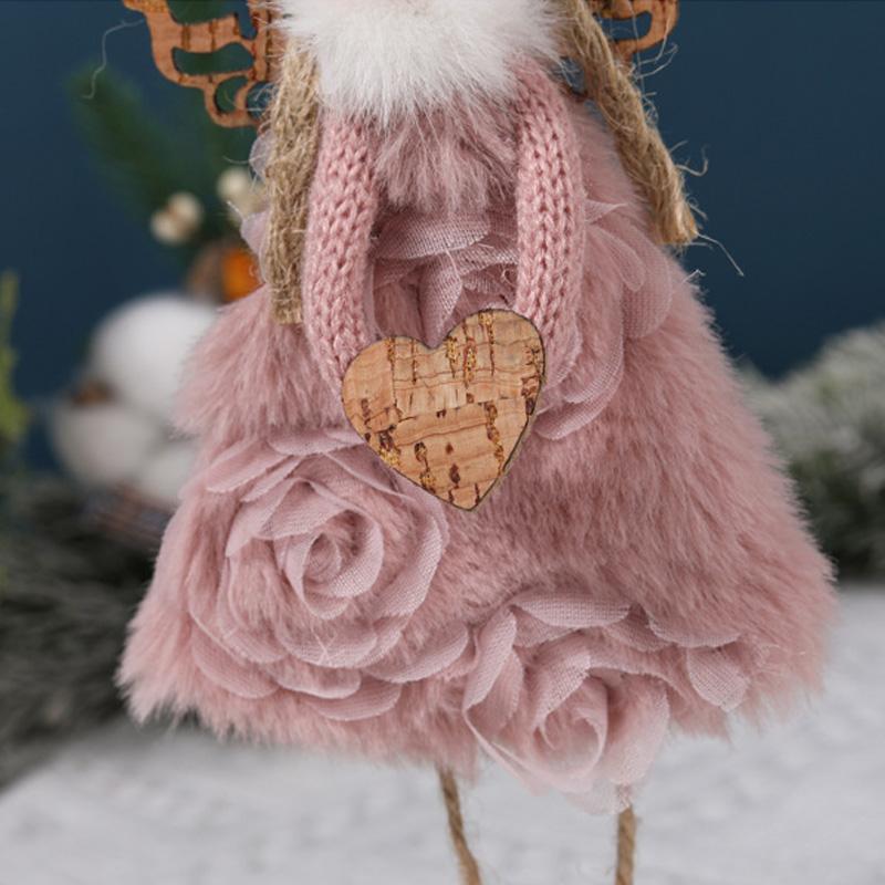 1 шт. подвесное украшение на рождественскую елку с деревянными полыми крыльями рождественская кукла-ангел