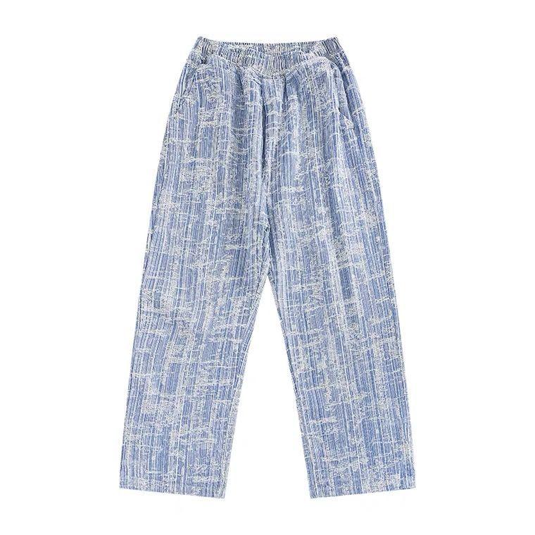 Мужские модные джинсы Мужская уличная одежда Хип-хоп Свободные прямые джинсовые брюки Мужские брюки