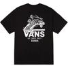 Vans Простая минималистская футболка с логотипом бренда и круглым вырезом, прямой крой, короткий рукав, мужские топы, черный цвет VN000NWABLK1