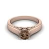 0,70 карат Круглый дымчатый кварц 925 пробы стерлинговое серебро Позолота розовым золотом Одиночный камень Августовский камень рождения Женское кольцо-обещание