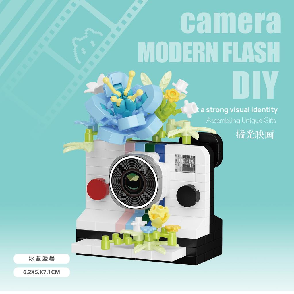 Creative Camera&Flowers Building Blocks DIY Toys Small Particle Bricks Assembly Puzzle Toys For Kids Gifts Sets