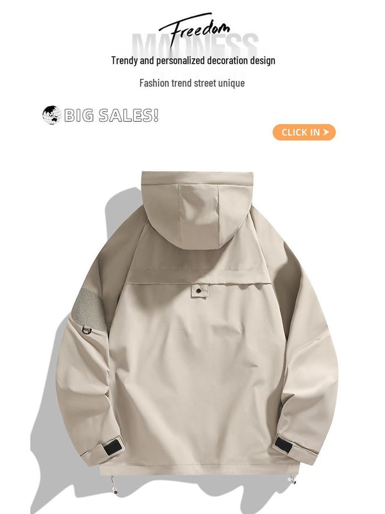 2024 Весна/Осень Корейский стиль Куртки для улицы с капюшоном для мужчин и женщин