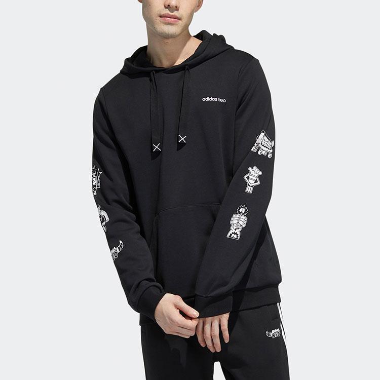 Adidas Neo Sweatshirts Men's Black Hooded Moderate Regular GL8083