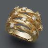 Wrapped Vine Ring Women'S Fashionable Yellow And Gold Wide Version Multi-Ring Accessories, Star Zircon Bird'S Nest Ring