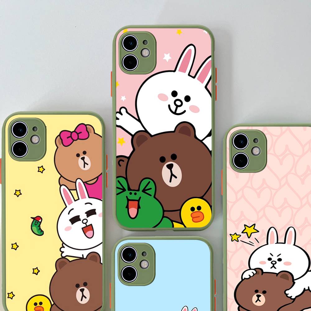 Cartoon Cute C-Cony B-Brown Phone Case For IPhone 11 12 13 14 15 16 Pro Plus X XS MAX Matte Bumper Shockproof Cover