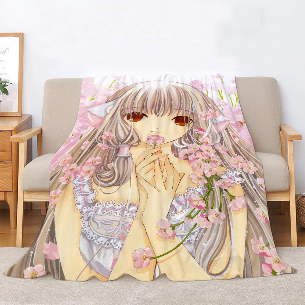 New Arrival Chobits Anime Warm Blankets for Cold Boho Blanket King Size Home Interior Beach Towel Fluffy Plaid Bed Throw Knee &