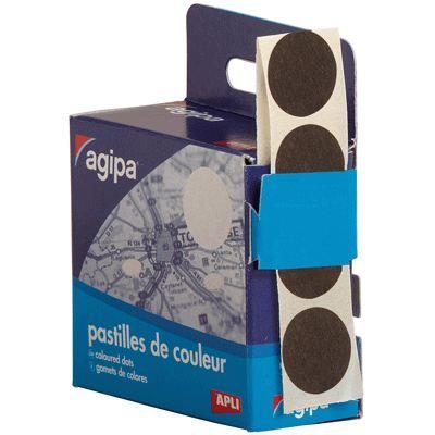 Disques adhésifs 15mm noir - boite de 150 - AGIPA - Idéales pour la codification, le classement, le repérage