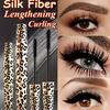 4D Silk Fiber Leopard Print Waterproof Mascara Curly Natural Thick Black Mascara Does Not Stain Fiber Eye Lashes Makeup