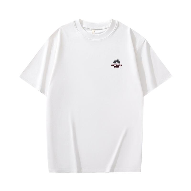 Ретро футболка с коротким рукавом для мужской летней моды, брендовая футболка из чистого хлопка с модным узором