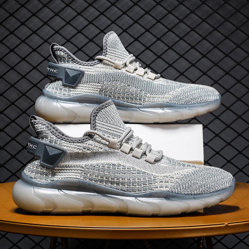 Coconut shoes men's 2025 men's shoes trendy shoes men's summer thin breathable mesh running shoes flying woven sports shoes men