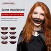 Halloween Horror Big Mouth Face Tattoo Stickers for Party Masquerade