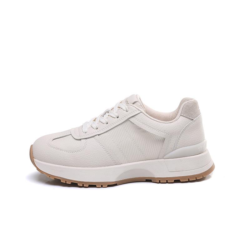 Korean version 2026 autumn new ins solid color Forrest Gump shoes women's cowhide thick-soled mesh Internet celebrities with the same network tide