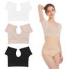 VAVIICLO Innerwear with Heart Short Mesh and Pale and Sizes Women's Sweat-Absorbing Sweat-Absorbing Pads, Neck, Sleeve, Fabric, Comfortable,