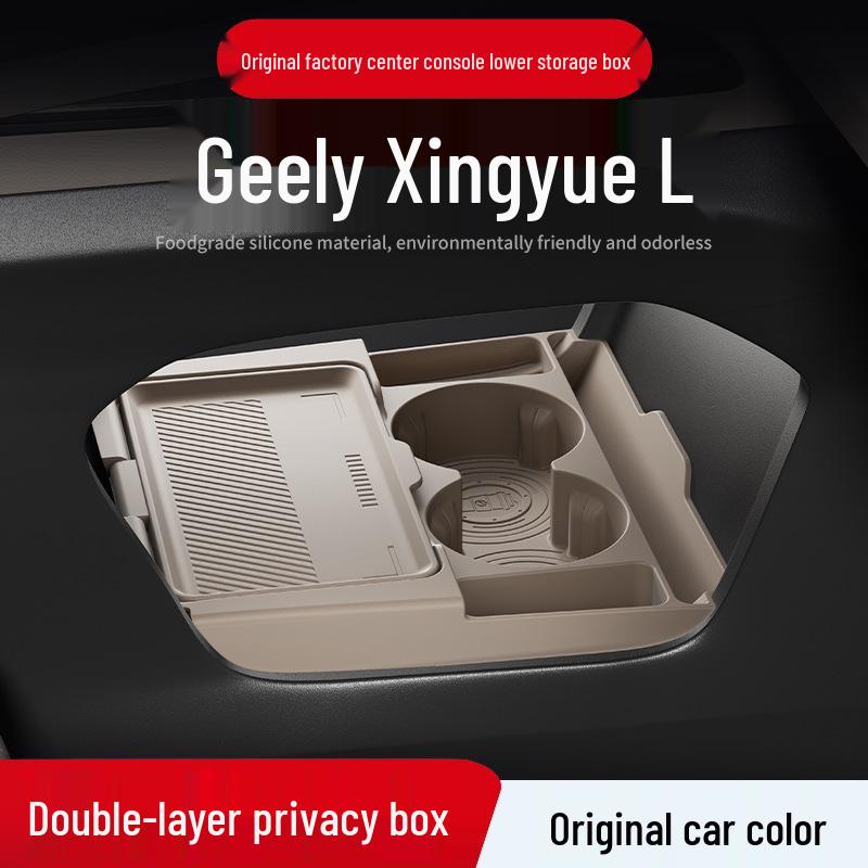 Dustproof Silicone Storage Box for Geely Xingyue L - Center Console Organizer for 26 Models.