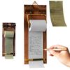 Vintage Scroll Pad with Wooden Roller Tear-Off Memo Paper Dispenser Reusable Hanging Note Board for Home Office