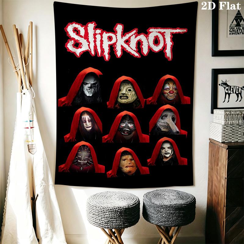 Slipknot Masks Visual Symphony Horror Tapestry Background Cloth Fashion Print Atmospheric Background Cloth Wall Covering Decoration