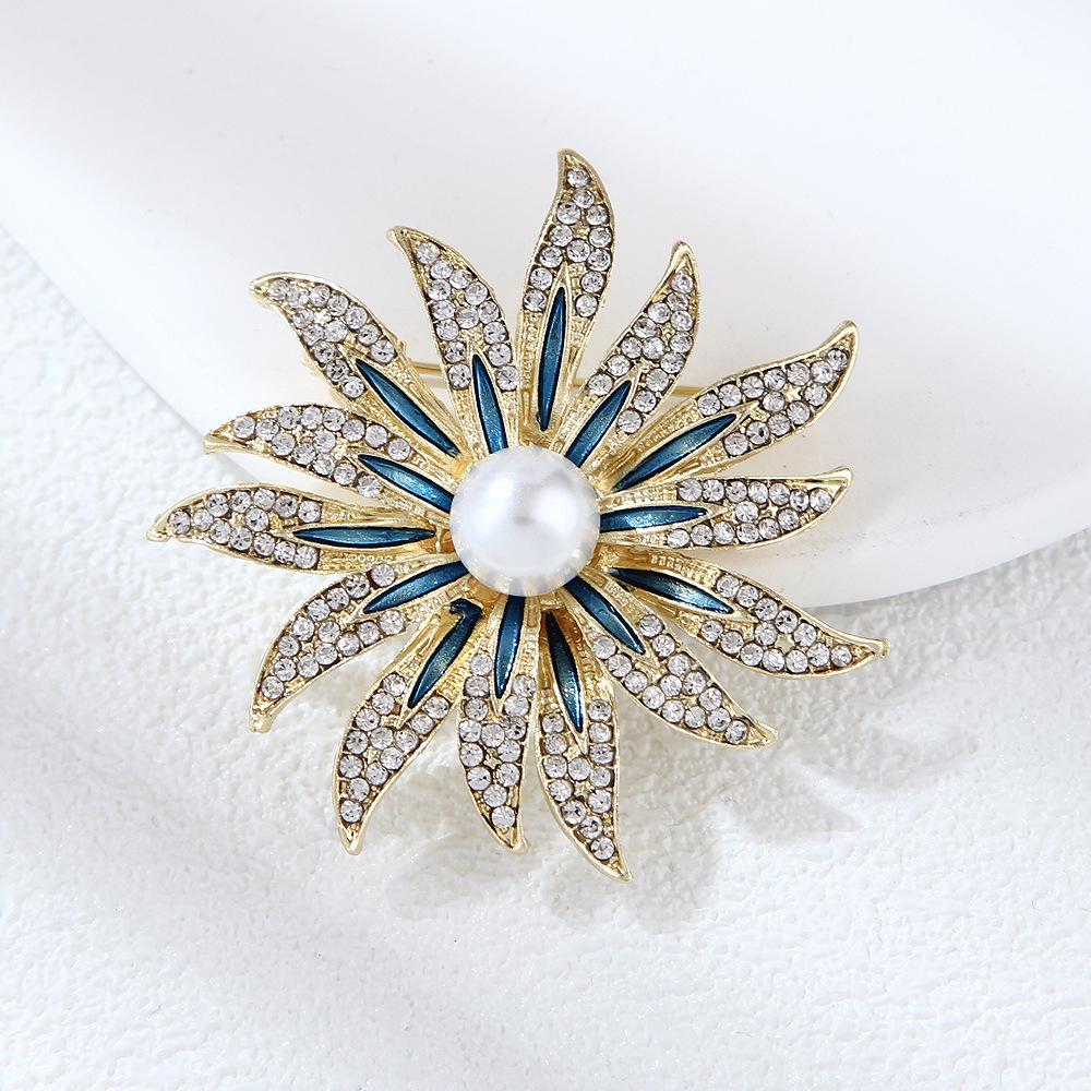 Брошь Lanhao Sunflower Pearl – Модная женская булавка для кардигана