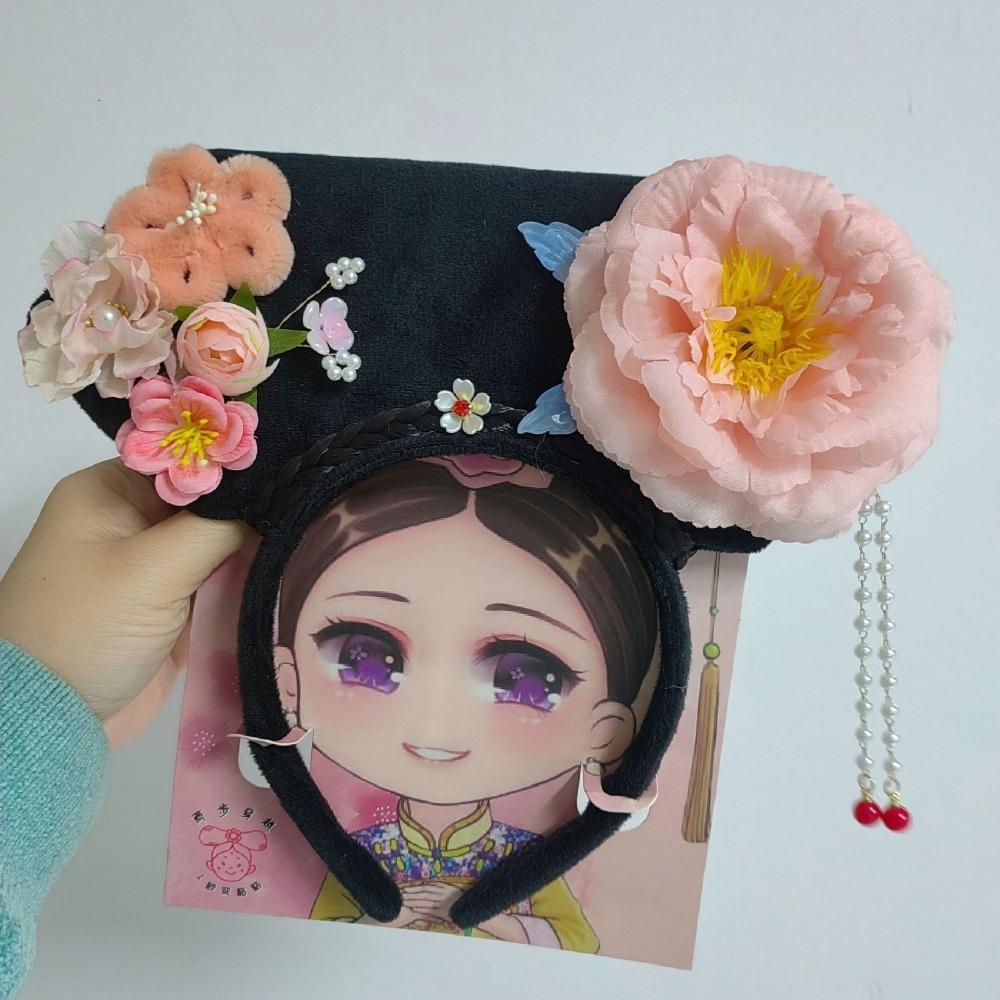 Non-slip Flower Headwear Traditional Pearl Headband Ancient Style Hair Hoop for Women Girls