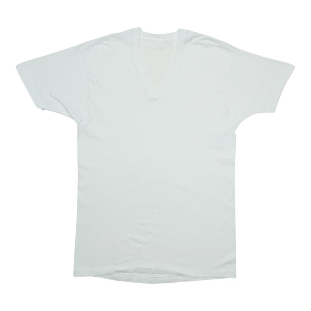 vintage 1980s Blank White FOTL V-Neck Shirt