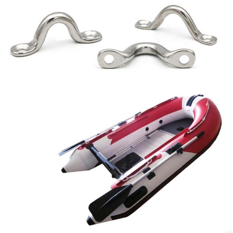 2025 New 10 Pack Stainless Boat Door Handle Knob Wire Eye Strap Oblong Bimini Loop Plate