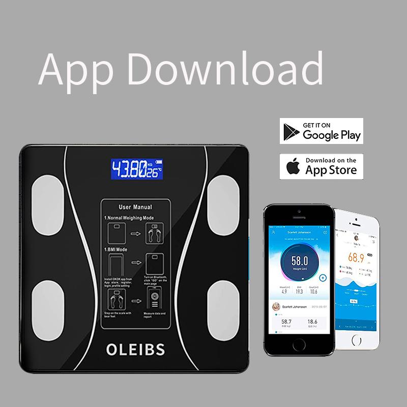 Новые весы для измерения жира в организме, умные беспроводные цифровые весы для ванной комнаты, анализатор состава тела, Bluetooth