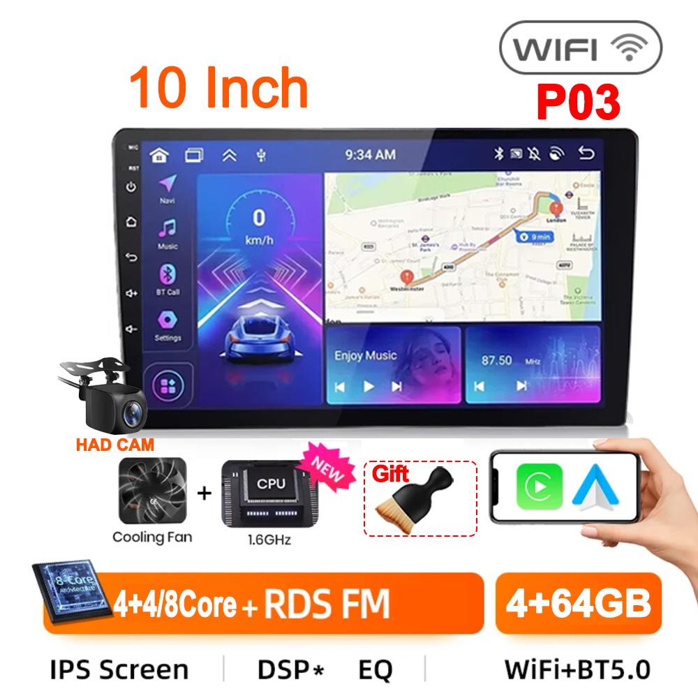 Universal 2Din Car Radio 7"/9"/10"Android 13 Autoradio 4/8Core Wireless Carpaly Multimedia Player GPS For Hyundai Nissan Toyota