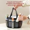 Foldable Large-Capacity Mesh Makeup & Beach Bag - Portable, Breathable Handheld Toiletry Storage