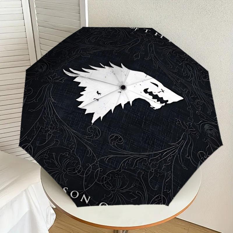 1pc GAME OF THRONES SEASON ONE Folding umbrella automatic open/close, 8-Rib Durable Frame, Compact Folding Design, Ideal Birthday1107L