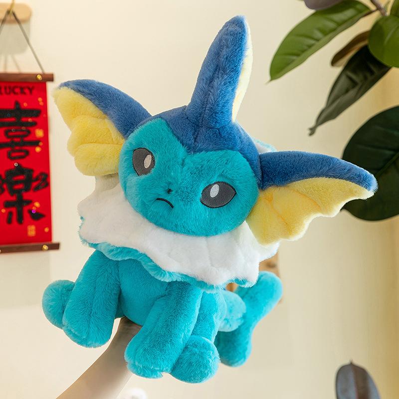 Мультяшные Аниме Сидячая Поза Jolteon Vaporeon Eevee Игрушки Кукла Детская Подушка для Спины Фигурка Модель Декоративные Подарки