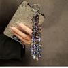 Elegant Crystal Beaded Phone Lanyard with Rhinestone Pendant