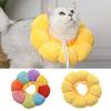 Cat Recovery Collar Sunflower Shape Soft Stuffed Neck Cone Adjustable Anti-Bite Lick Wound Healing Safety Collar After Surgery