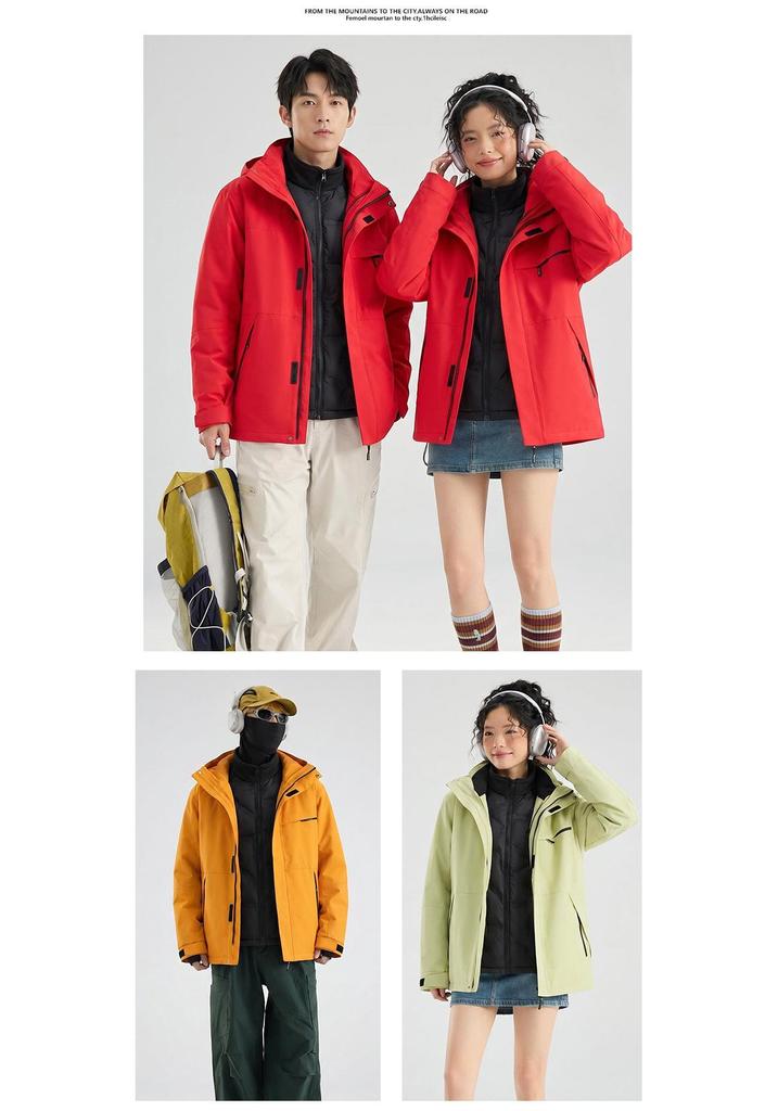 Men’s Detachable 3-in-1 Down Liner Shell Jacket with Custom Logo – Cold-Proof Outdoor Workwear Set for Women
