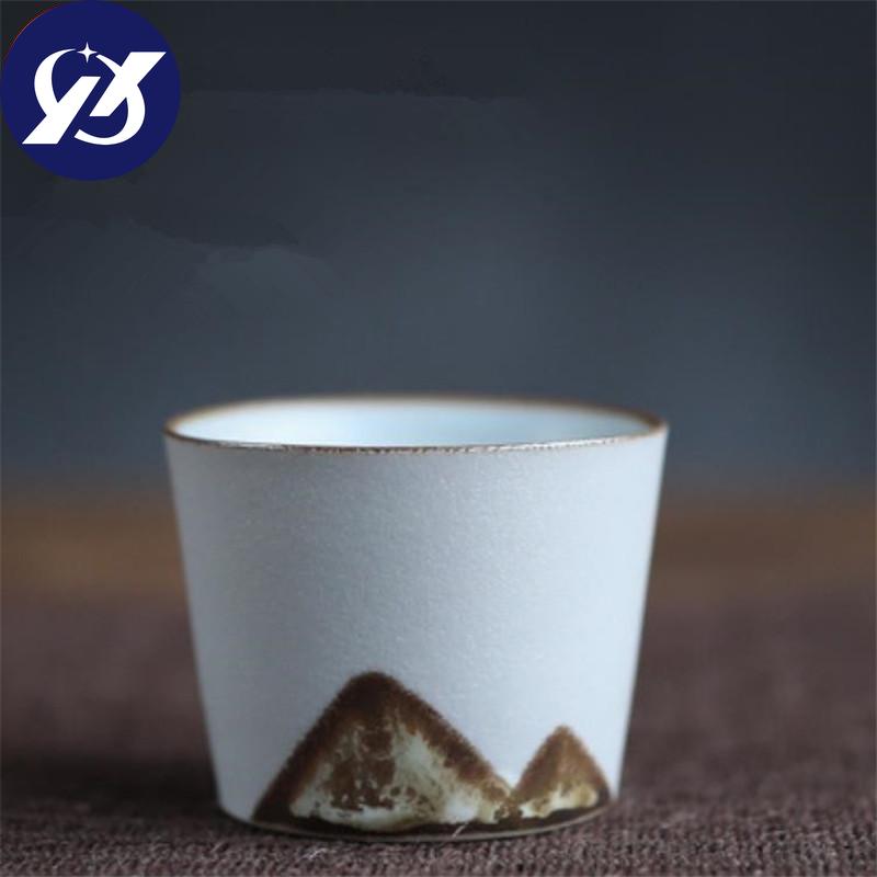 Hand Painted Mountain Ceramic Teacups Coarse Pottery C Nese Kung Fu Tea Set Handmade Teaware