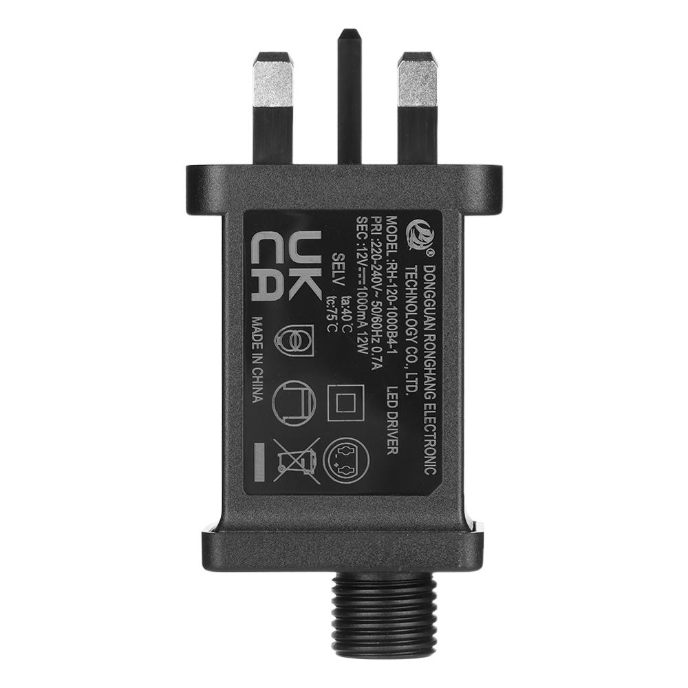 Праздничное освещение IP44 светодиодный трансформатор с вилкой UK адаптер питания переменного тока 110 В в постоянный ток 12 В 1A