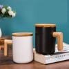 Wooden Handle Ceramic Mug Original Mugs Coffee Cups Beautiful Tea Mugs for Fishing Mug With Lid Thermal Christmas Beer Anime Set