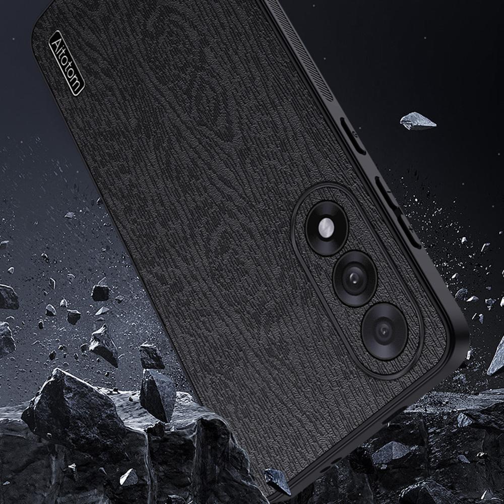 For OnePlus Ace 5 Ultra 5G Case Wood Texture PU Leather Coated PC TPU Phone Cover