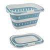 Storage Basket Portable Folding Plastic Bath Caddy with Handle Large Capacity Strong Load-bearing Travel Bathroom Organizer