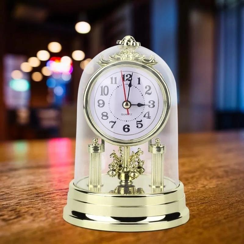 European Style Mute Clock Retro Alarm Clocks Stopwatch Table Clock For Living Room Office Desktop Decoration Watch Gifts
