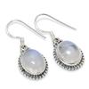 Natural Rainbow Moonstone Gemstone 925 Solid Sterling Silver Earring 1.25" F0q47
