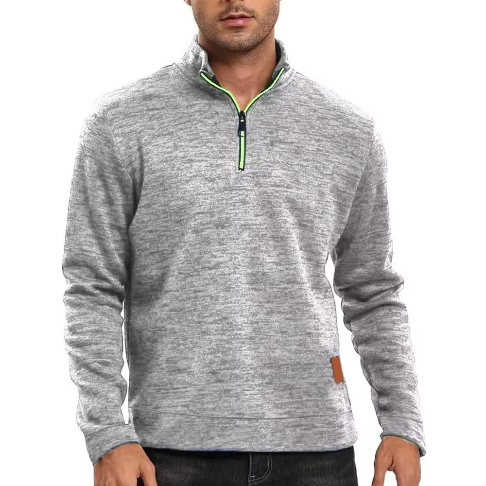 Autumn and Winter Long-sleeved Half-zip Stand-up Collar Pullover Sweater