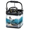 Improved Transparent Fishing Bucket with Non-Slip Rope, Perfect for Fishing, Easy To See Fish, Foldable Water Bucket (24cm)