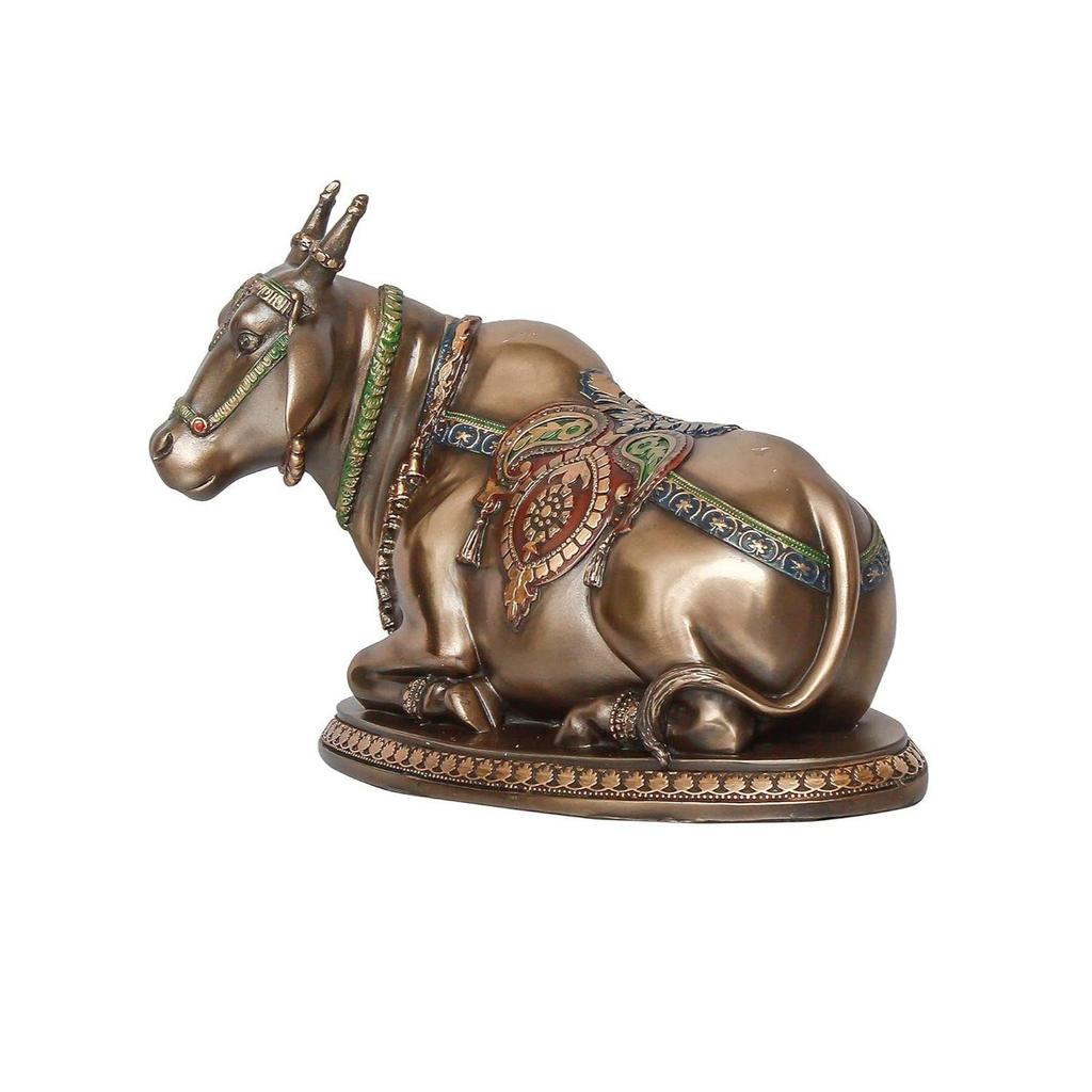 Статуэтка животного Нанди из полирезины и бронзы ручной работы для дома, офиса, духовных пространств для индуистских верующих