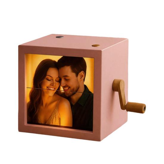 Yousheng Индивидуальная фото-раскладушка Ручная анимационная книжка-раскладушка с фото Картинная коробка со светом Персонализированная фото-раскладушка Рамка Машина для анимации Подарки на Рождество