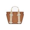 New Maeve Canvas With Cow Leather Tote Bag, Tote Bag, Shopping Bag One Shoulder Handbag Trumpets Women's Brown 30F2G5VT1L-105