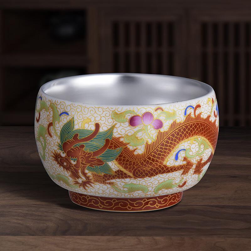 Dragon & Phoenix Ceramic Tea Cup Set